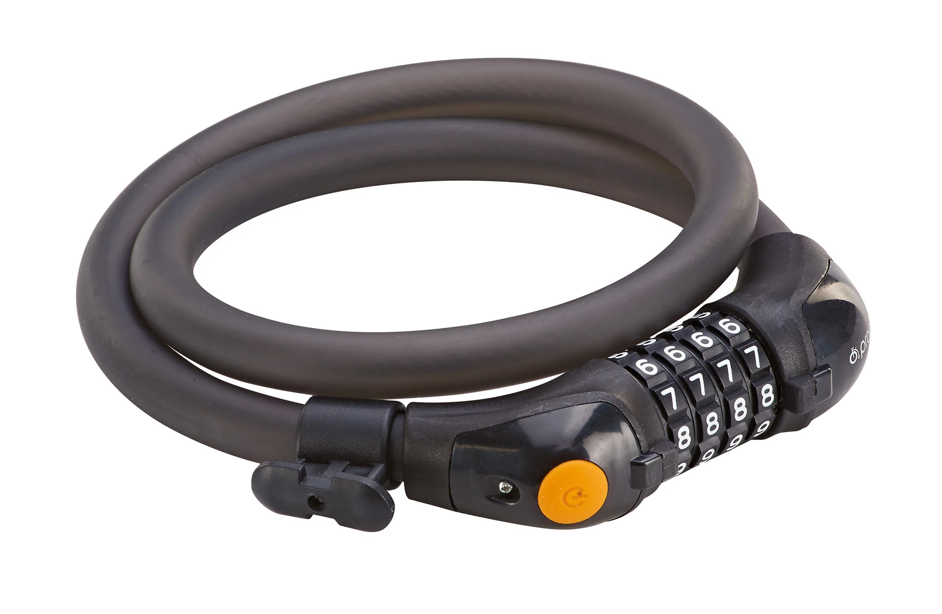 Zahlenschloss - diagonale Ansicht auf weißem Grund