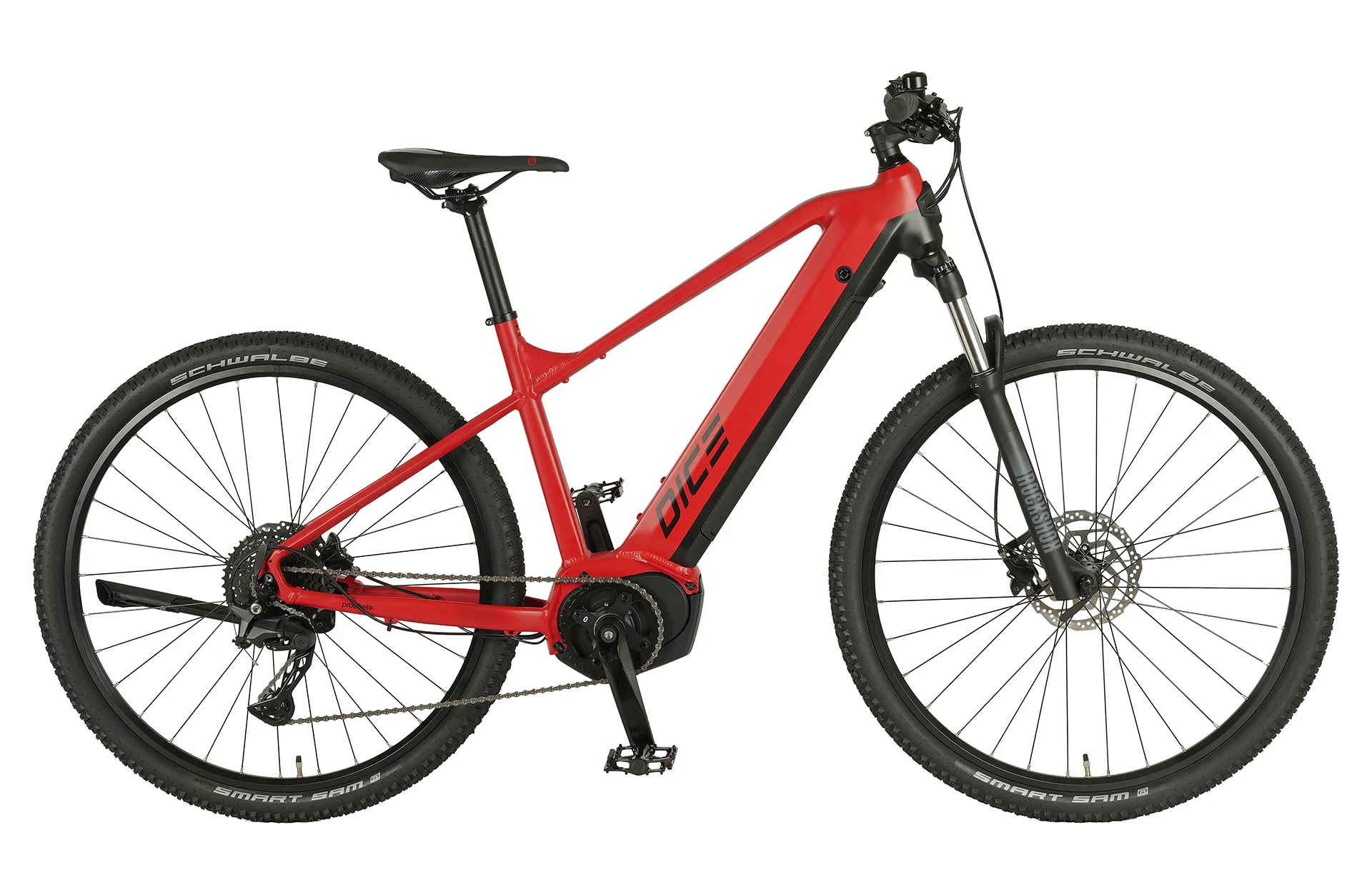 Dice 3.1 E-Mountainbike - Planaufnahme auf weißem Grund