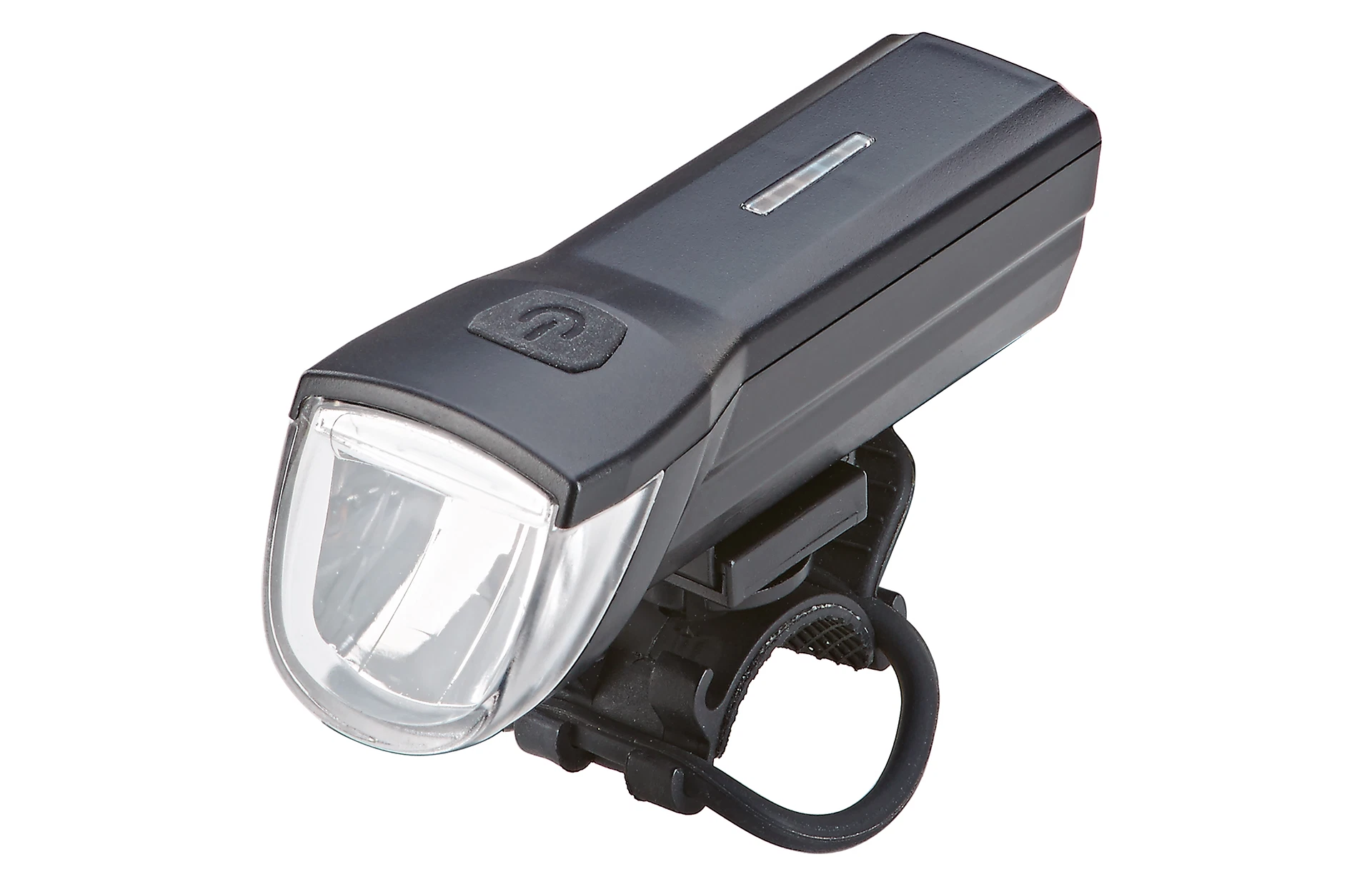 Scheinwerfer schwarz - diagonale Ansicht auf weißem Grund