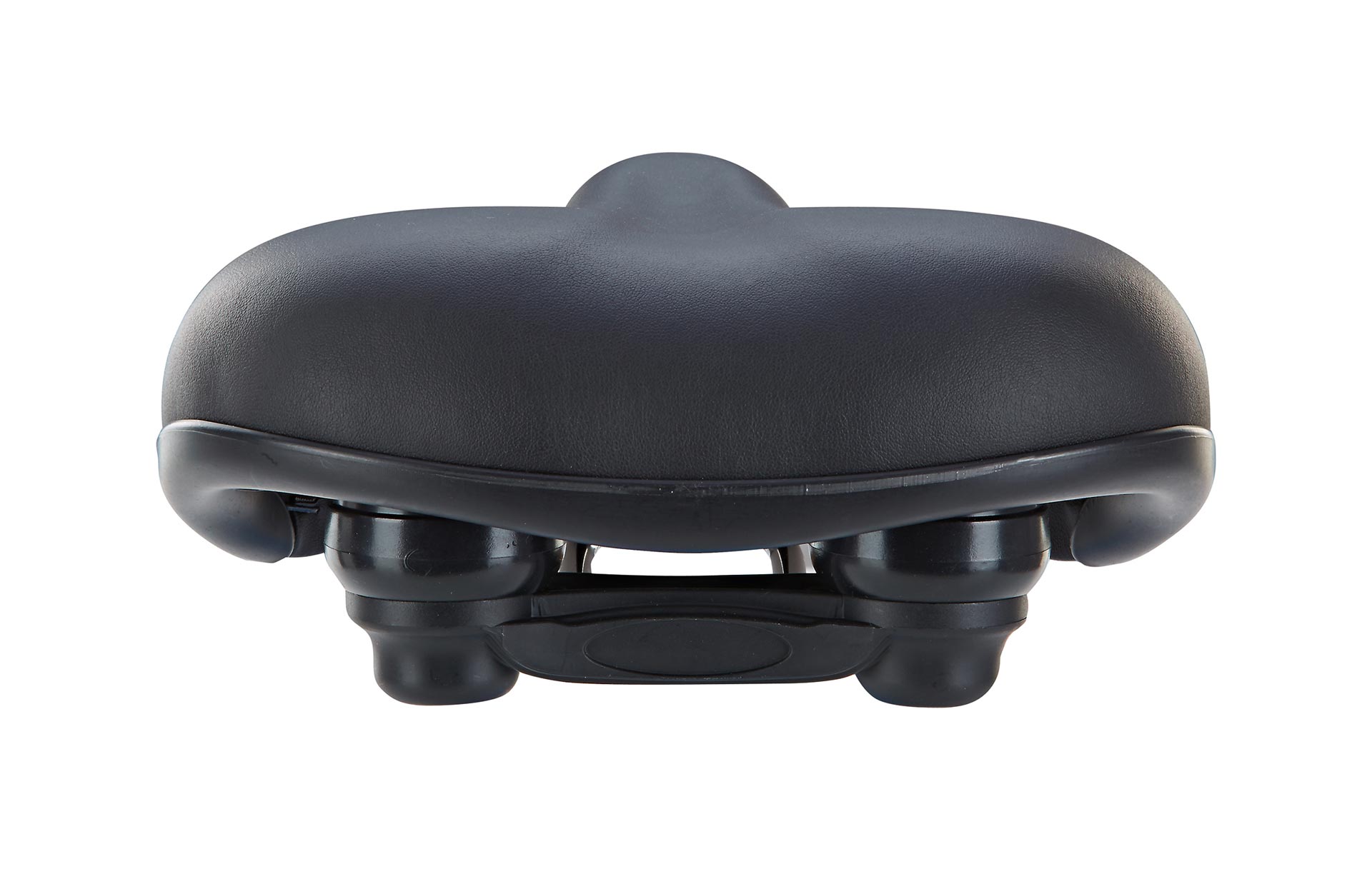 Fahrradsattel - Ansicht von hinten auf weißem Grund