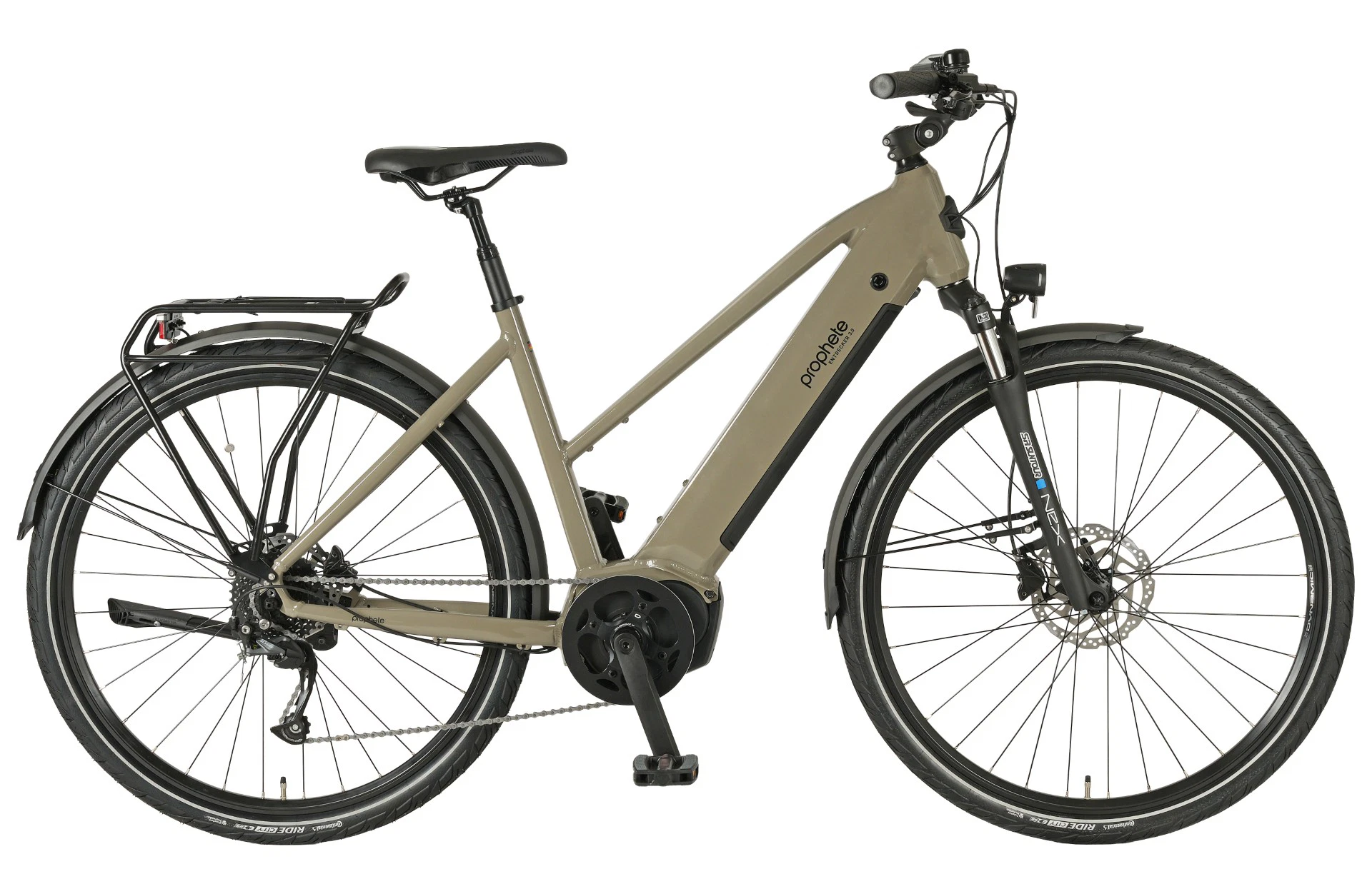 Entdecker 3.0 Trekking E-Bike Trapezrahmen - Planaufnahme auf weißem Grund