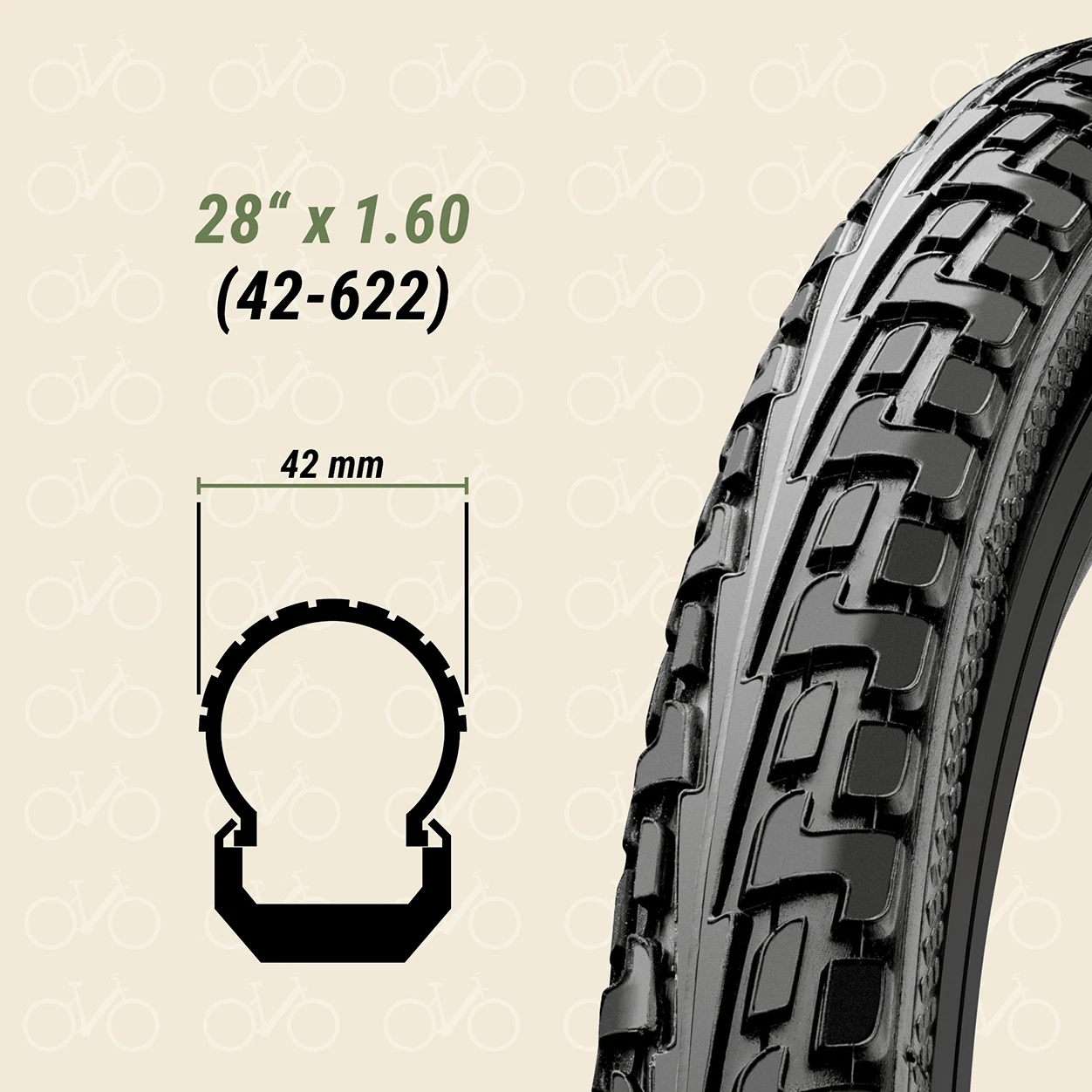 Reifen 28" x 1.60 (42-622)