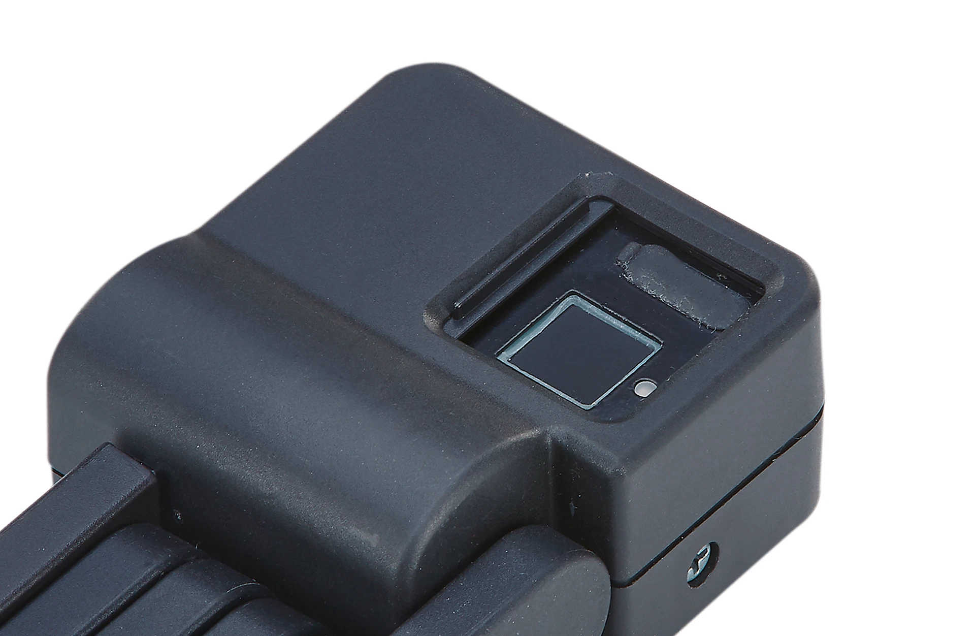 Faltschloss Fingerabdrucksensor - Detailansicht auf weißem Grund