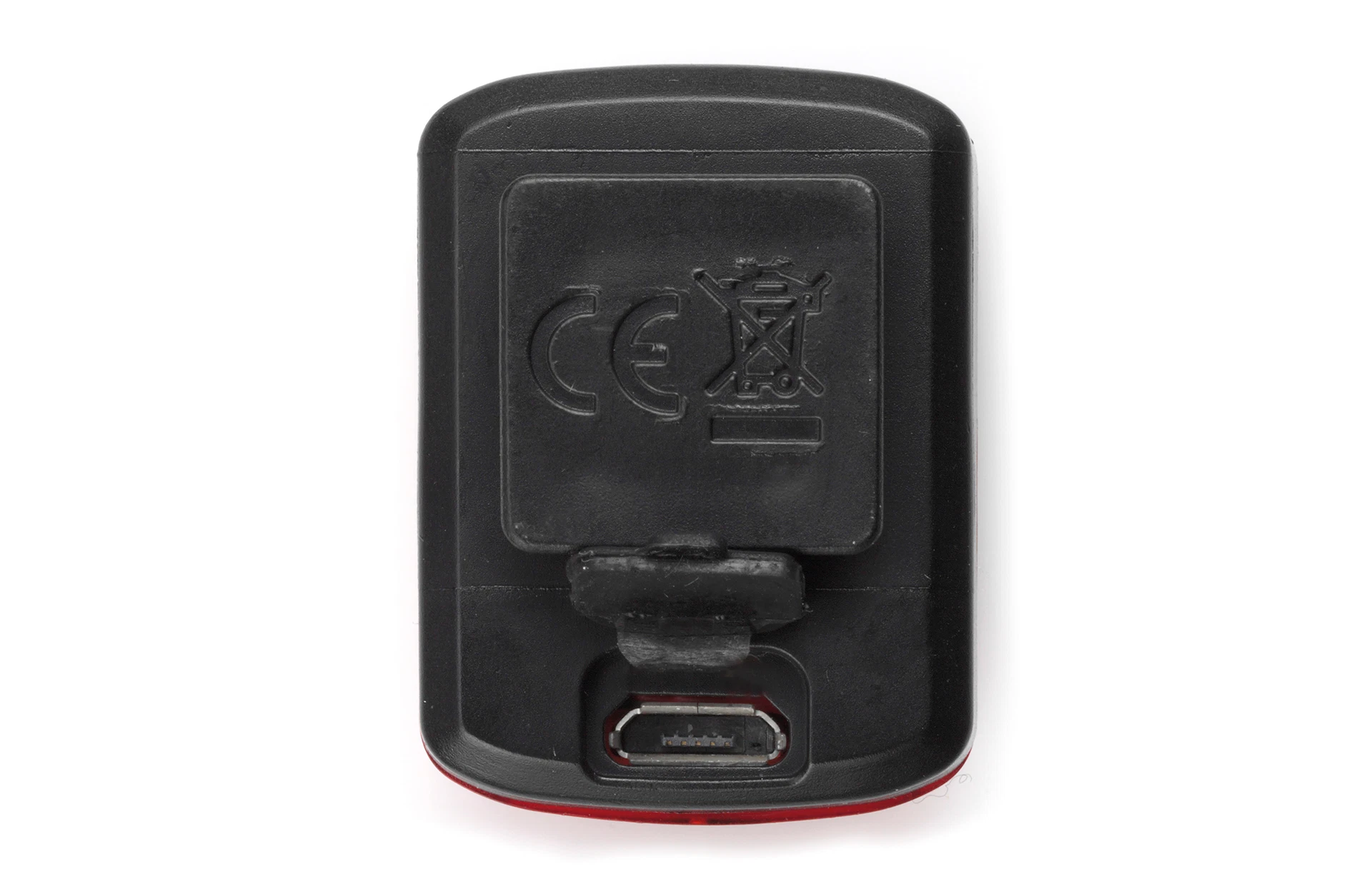 Rücklicht mit USB Anschluss - Ansicht von hinten auf weißem Grund
