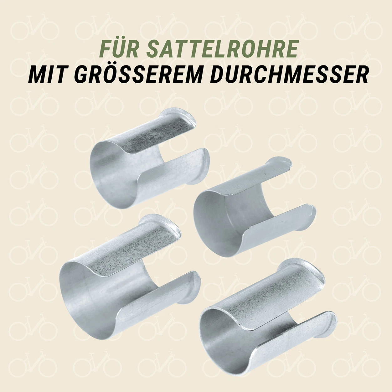 Distanzhülsen für Sattelstützen für Sattelrohre mit größerem Durchmesser - diagonale Ansicht