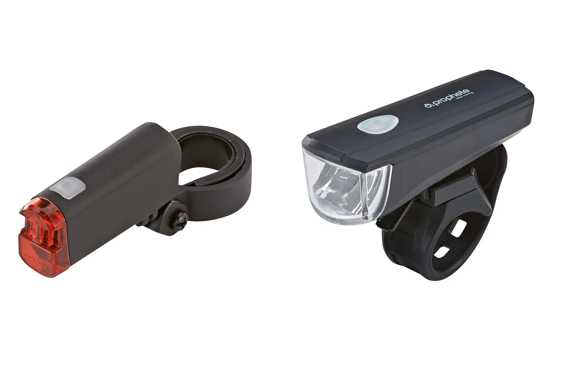 Beleuchtungsset Scheinwerfer und Rücklicht - diagonale Ansicht auf weißem Grund