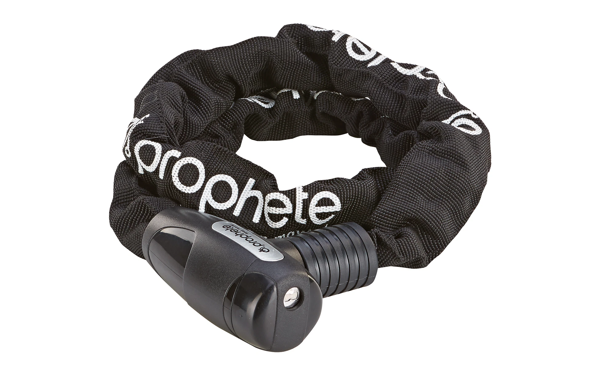 Kettenschloss Prophete - diagonale Ansicht auf weißem Grund