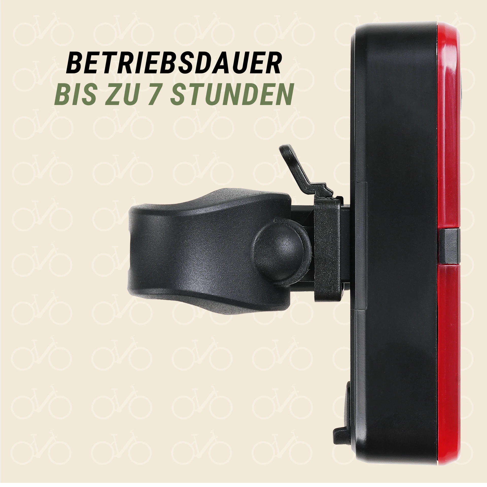 Rücklicht rot 7 Stunden Betriebsdauer - seitliche Ansicht