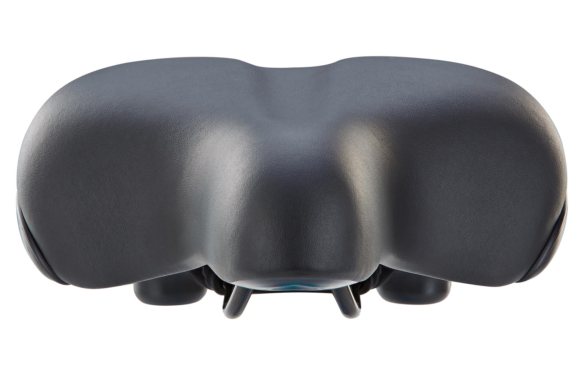 Fahrradsattel - Ansicht von vorne auf weißem Grund