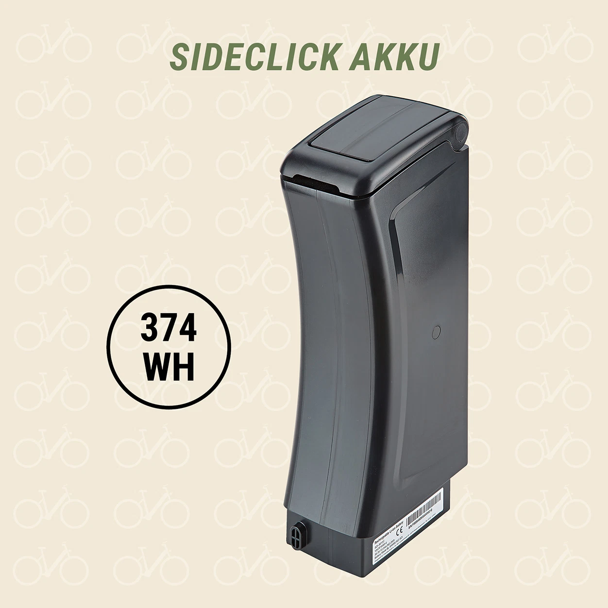 Sideclick Akku 374 Ah - diagonale Ansicht