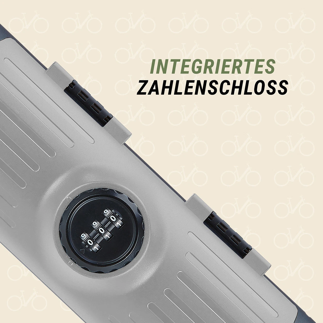 Bike Safe integriertes Zahlenschloss - Ansicht von vorne