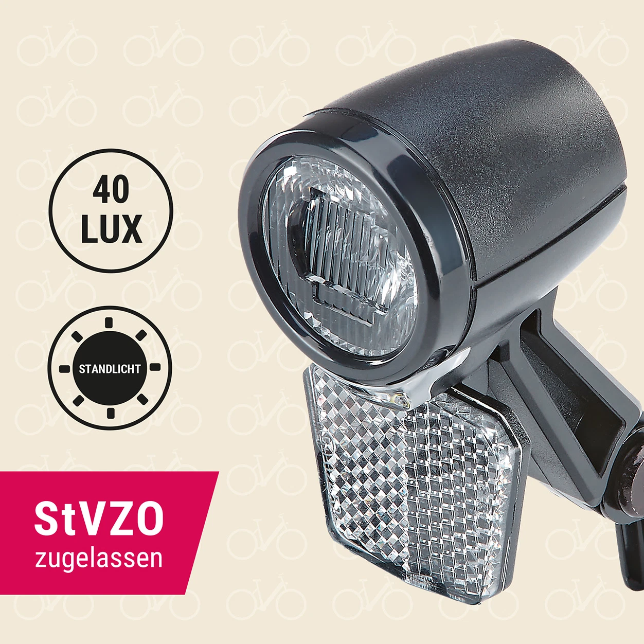 LED-Scheinwerfer 40 LUX StVZO zugelassen - diagonale Ansicht