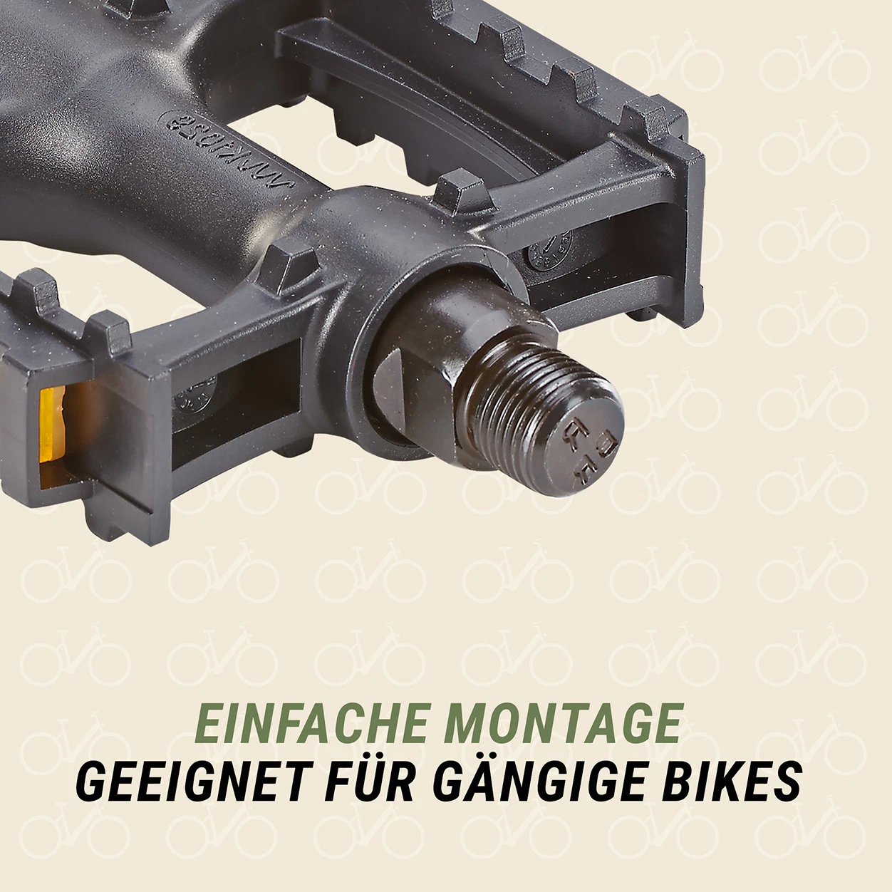 Universal Pedale Schwarz für gängige Bikes - detailansicht