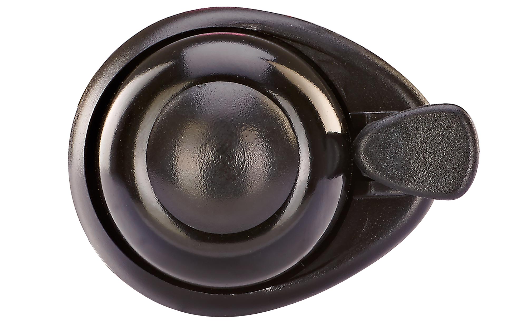 Klingel schwarz - Ansicht von oben auf weißem Grund