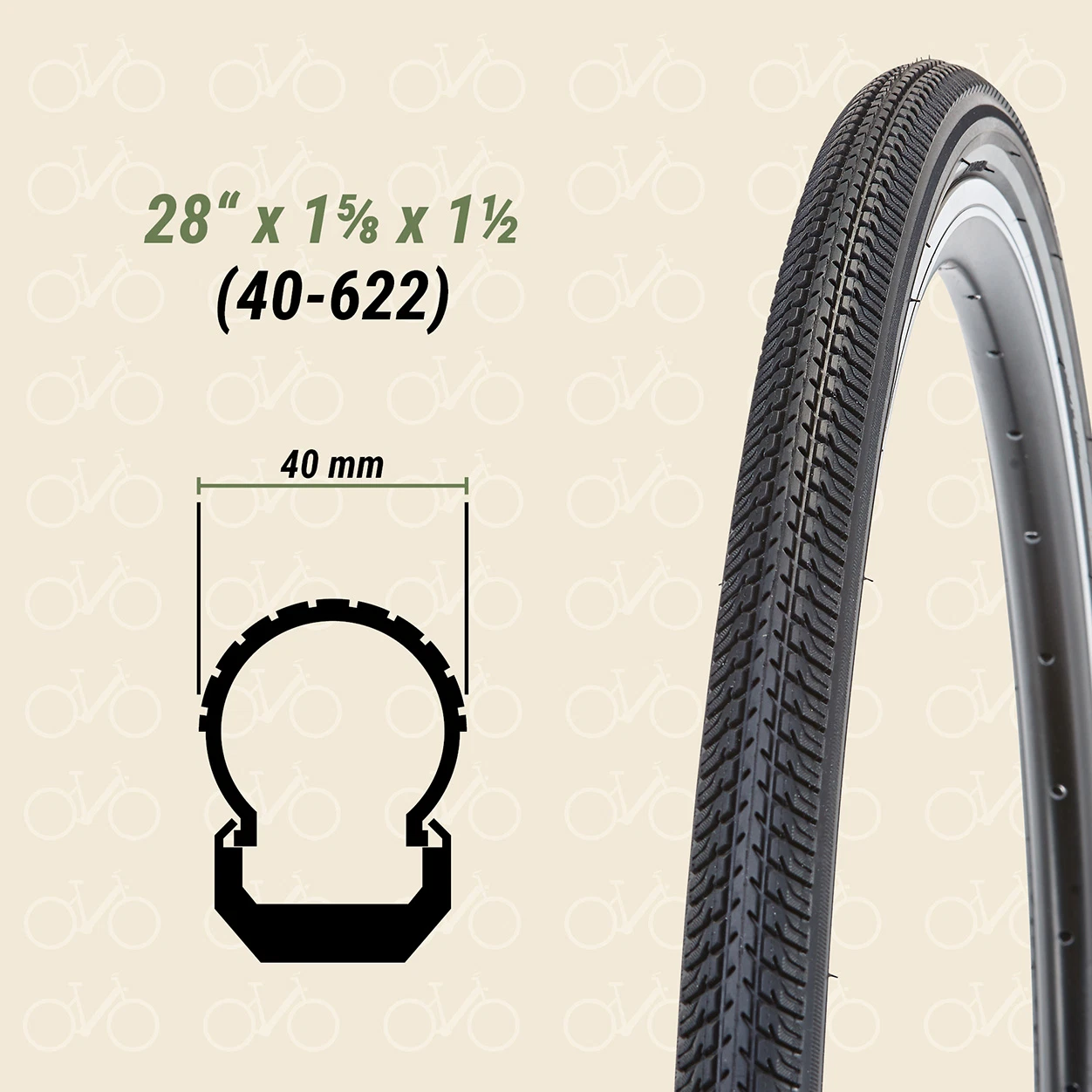 Reifen 28" x 1⅝ - 1½ (40-622)