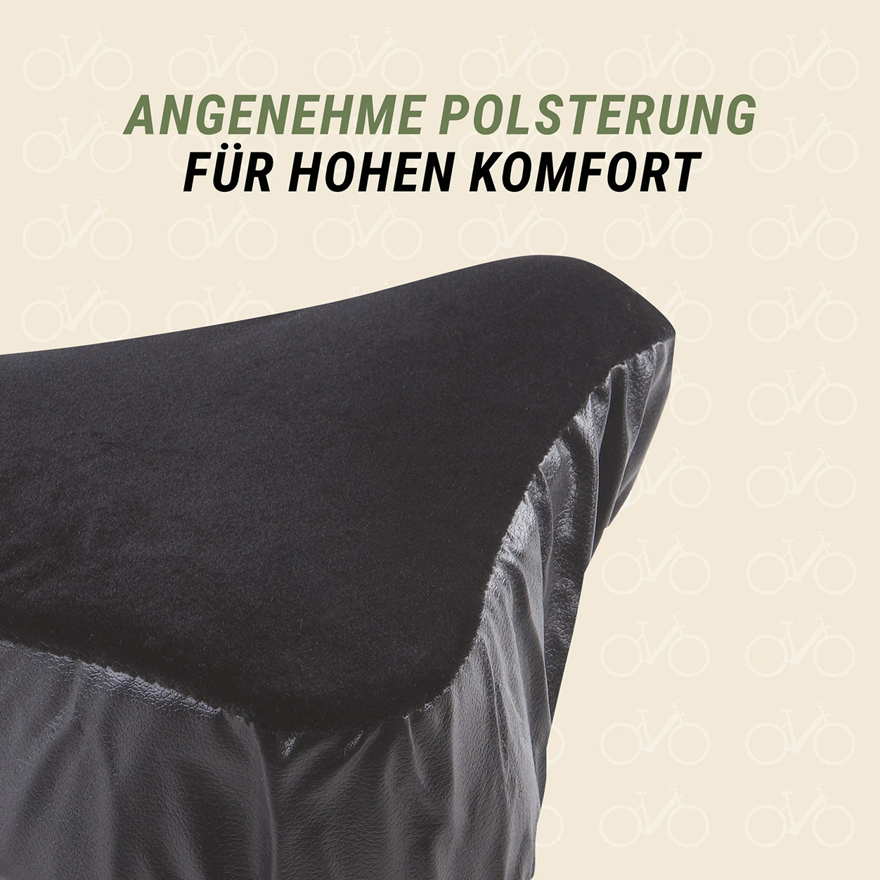 Satteldecke Schwarz mit angenehmer Polsterung für hohen Komfort - detailansicht