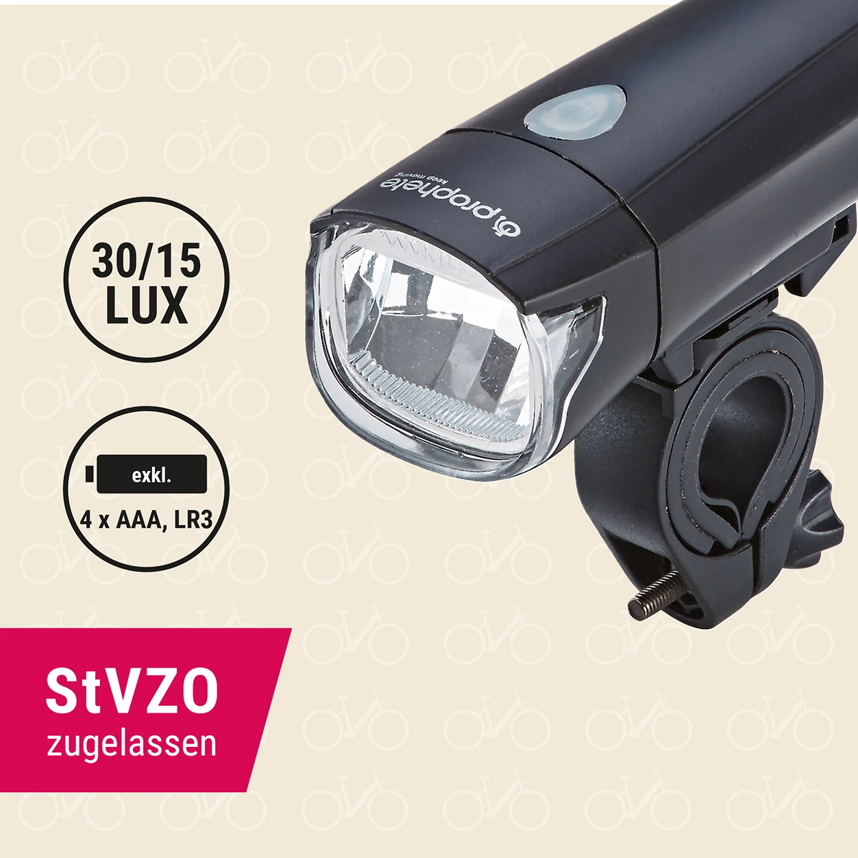Frontscheinwerfer 30 Lux - diagonale Ansicht