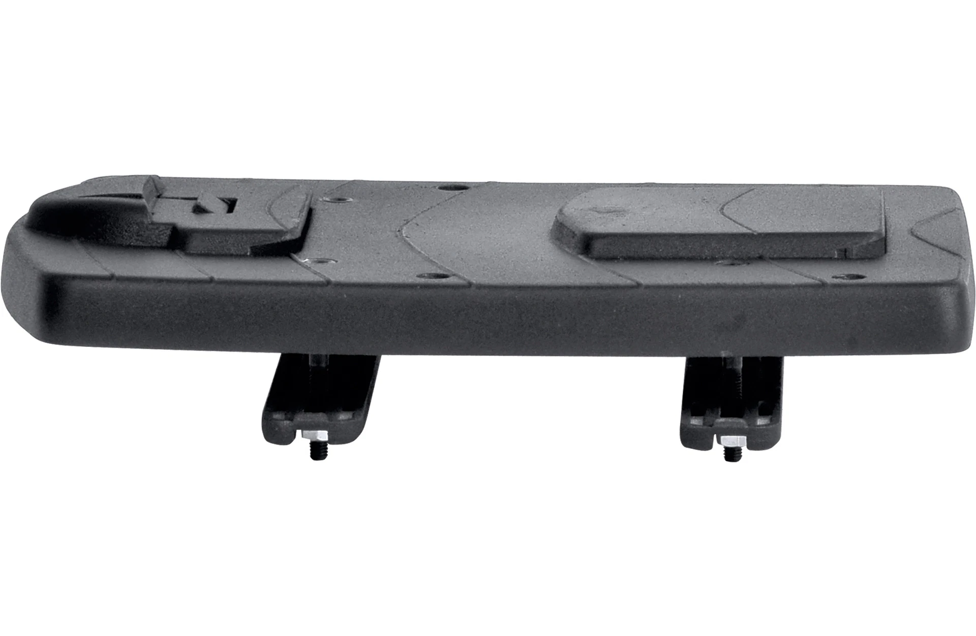 Halterung mit Quick Release für Gepäckbox vor weißem Hintergrund