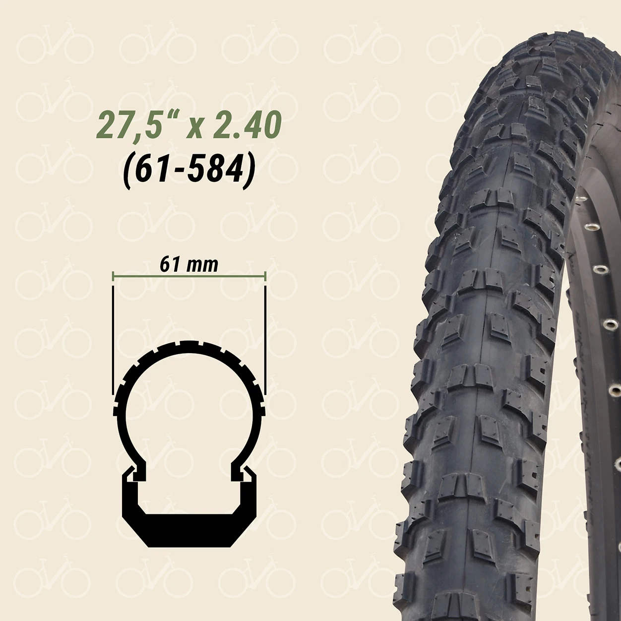 Reifen 27,5" x 2.40 (61-584)