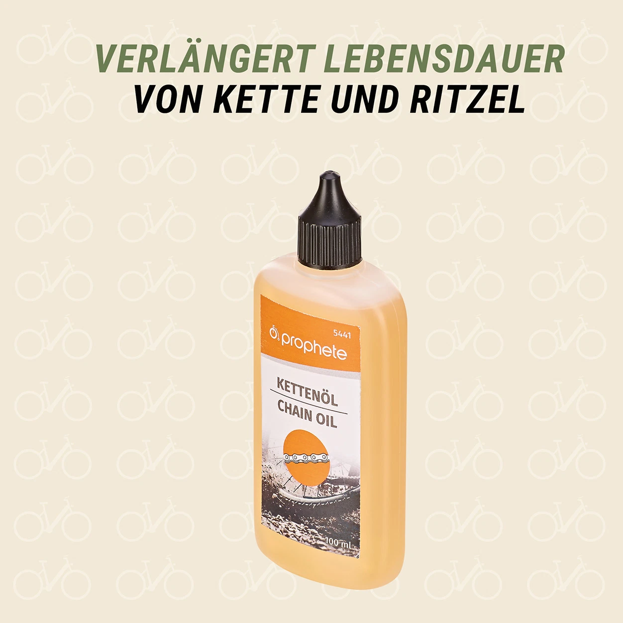 Fahrradkettenöl verlängert Lebensdauer - diagonale Ansicht