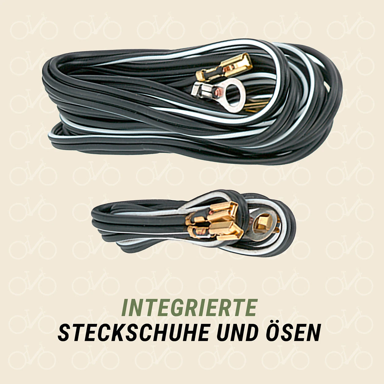 Scheinwerfer- und Rücklichtkabel mit integrierten Steckschuhe und Ösen - diagonale Ansicht
