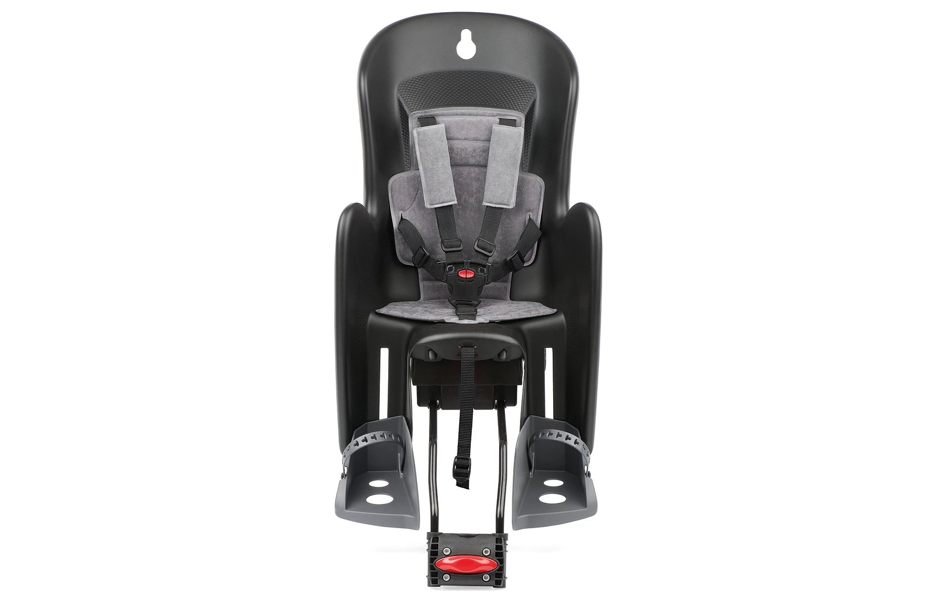 Polisport Bilby Kindersitz – Vorderansicht, 5-Punkt-Sicherheitsgurt für Kinder auf E-Bikes und Fahrrädern