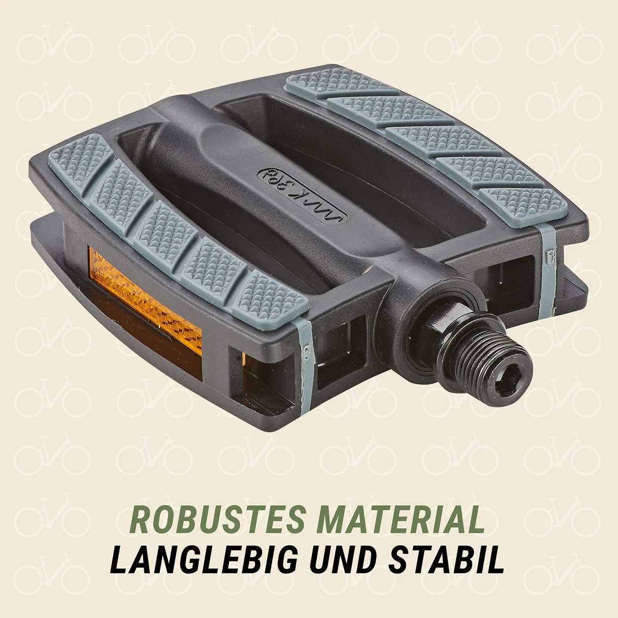 City und Trekking Pedale breit Schwarz Grau mit robustem Material - diagonale Ansicht