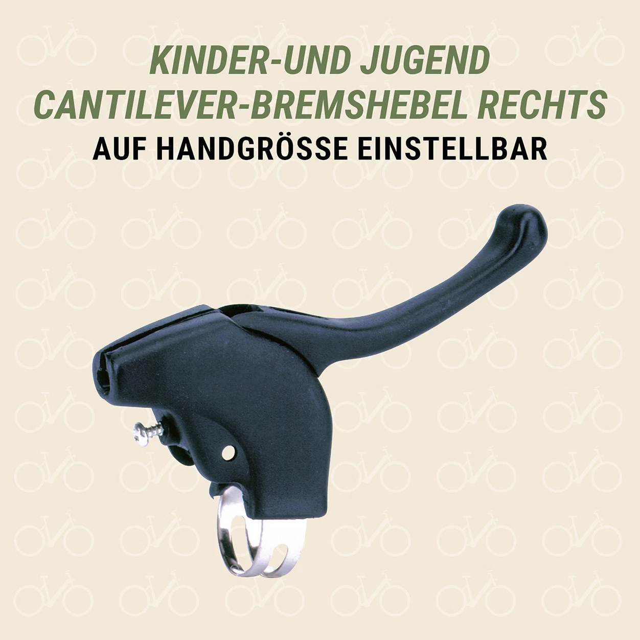 Cantilever Bremshebel Kinder und Jugend rechts auf Handgröße einstellbar - diagonale Ansicht