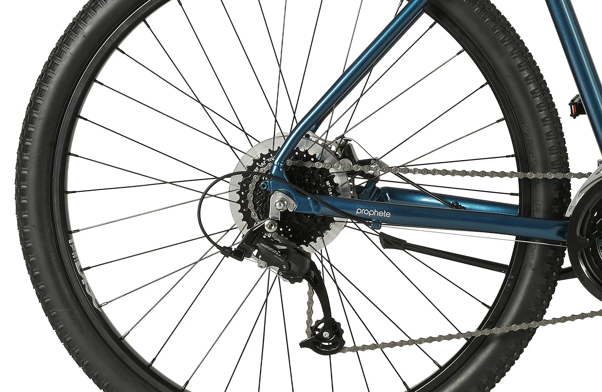 Dice 100 Mountainbike - Detailansicht Schaltung auf weißem Grund