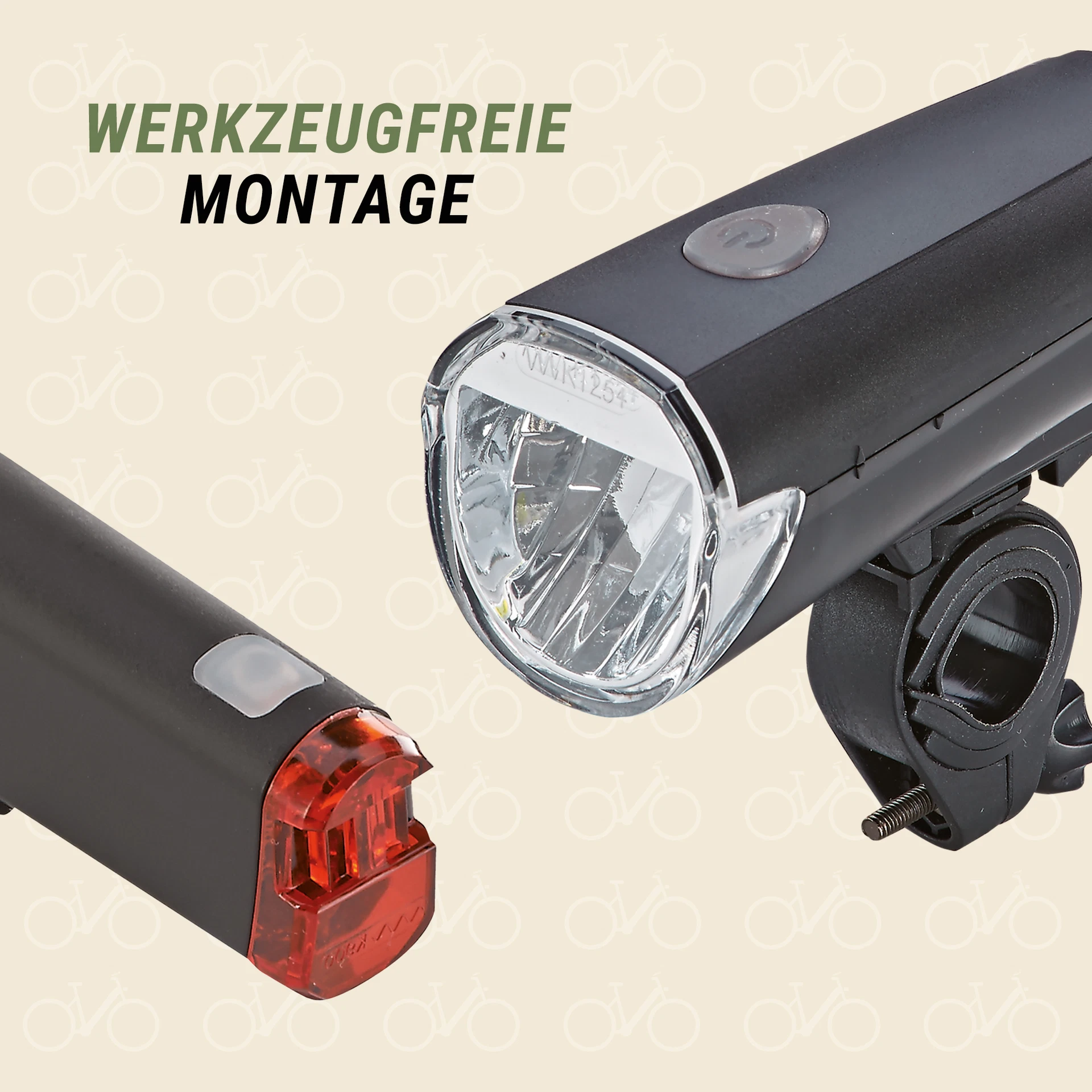 Beleuchtungsset werkzeugfreie Montage - diagonale Ansicht