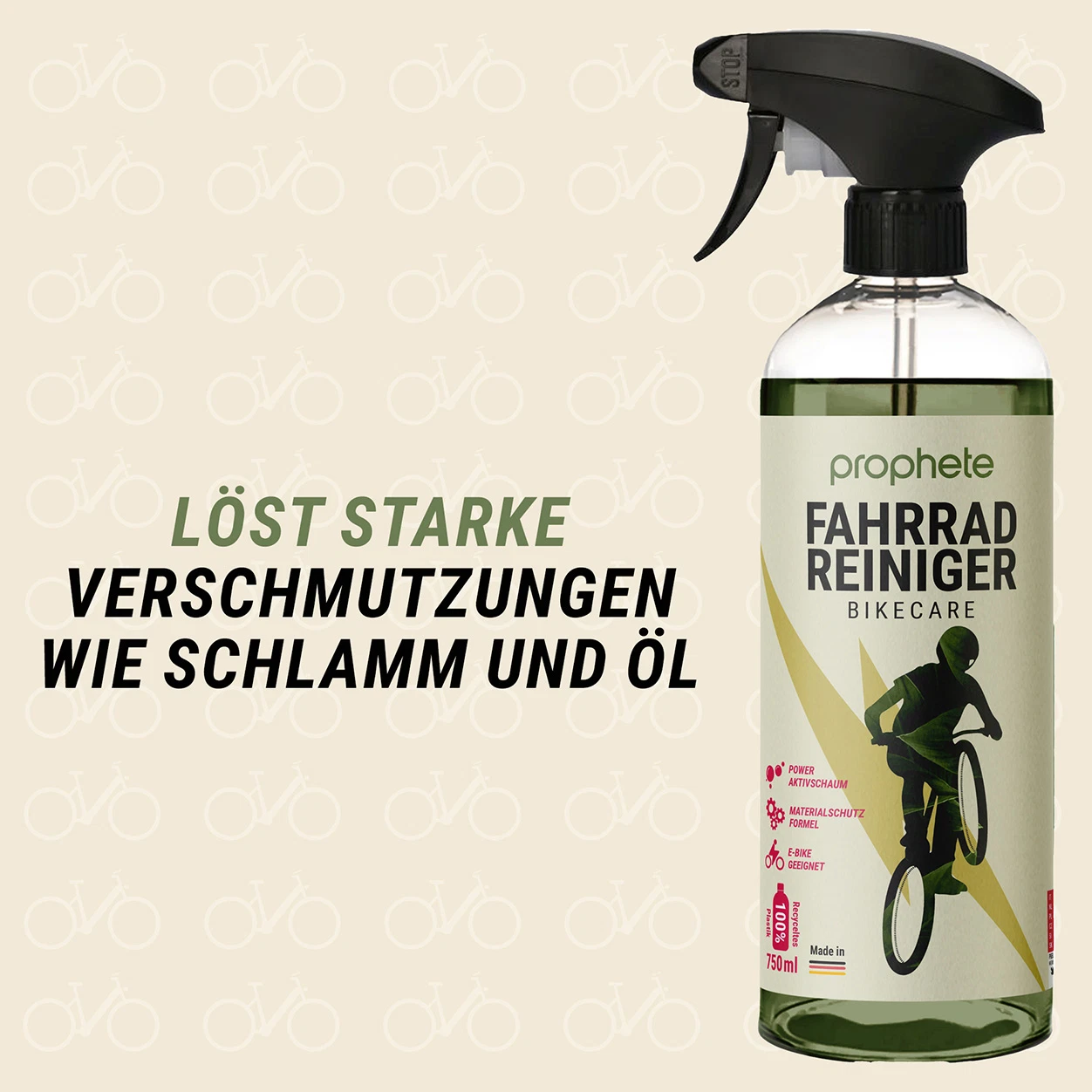 Fahrradreiniger löst Verschmutzungen wie Schlamm und Öl - vordere Ansicht