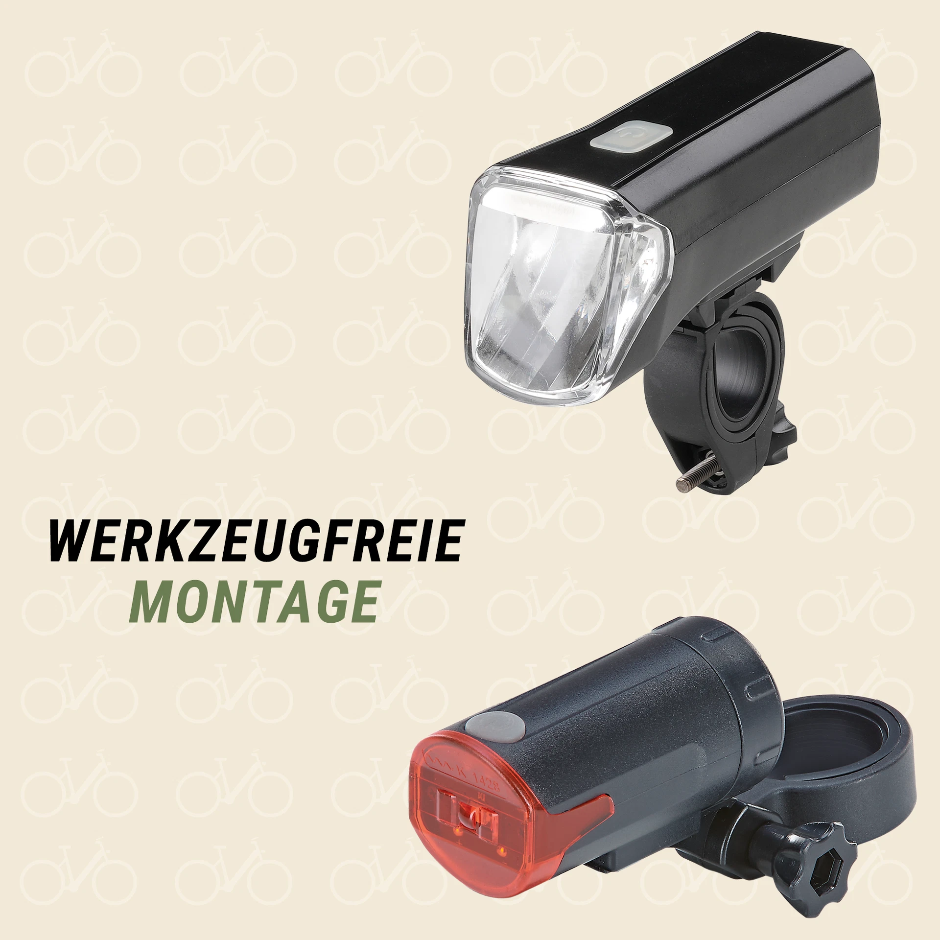 Beleuchtungsset werkzeugfreie Montage - Ansicht von vorne