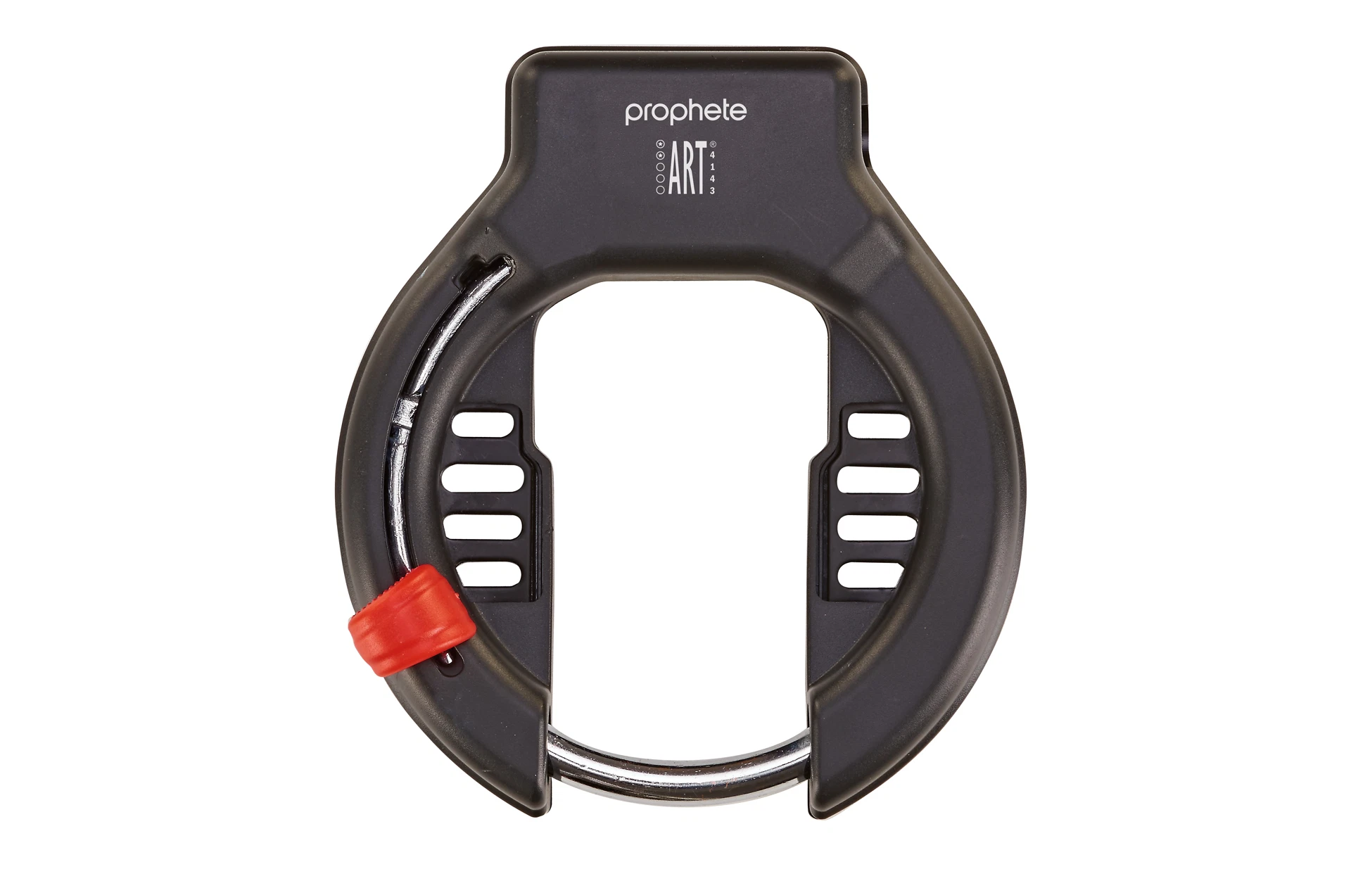 Rahmenschloss schwarz geschlossen - Ansicht von vorne auf weißem Grund