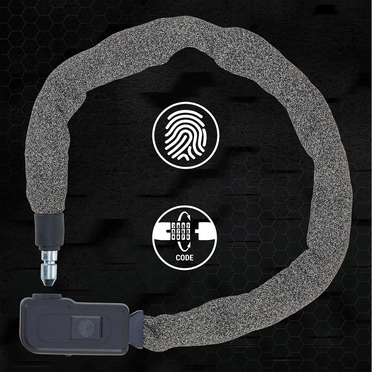 Kettenschloss mit Fingerabdrucksensor (Aktion)