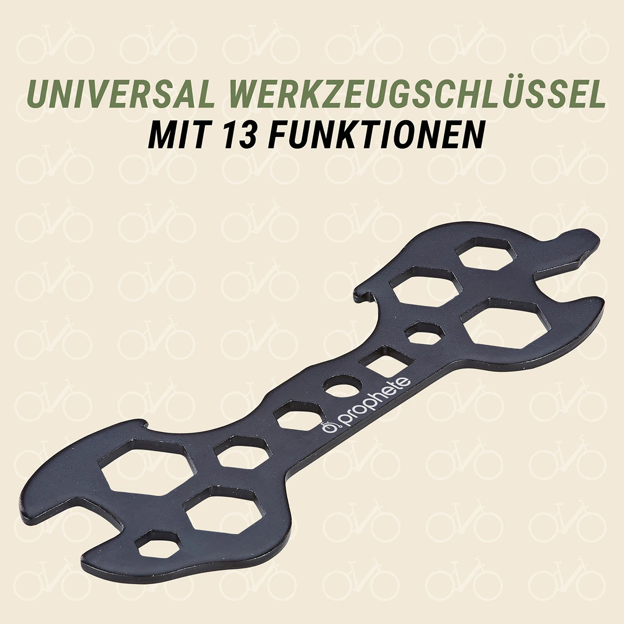 Universal Werkzeugsschlüssel mit 13 Funktionen - diagonale Ansicht