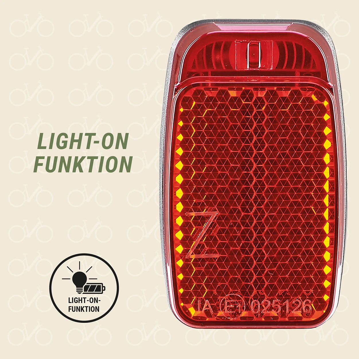 Mini LED-Rücklicht light-on Funktion - vordere Ansicht