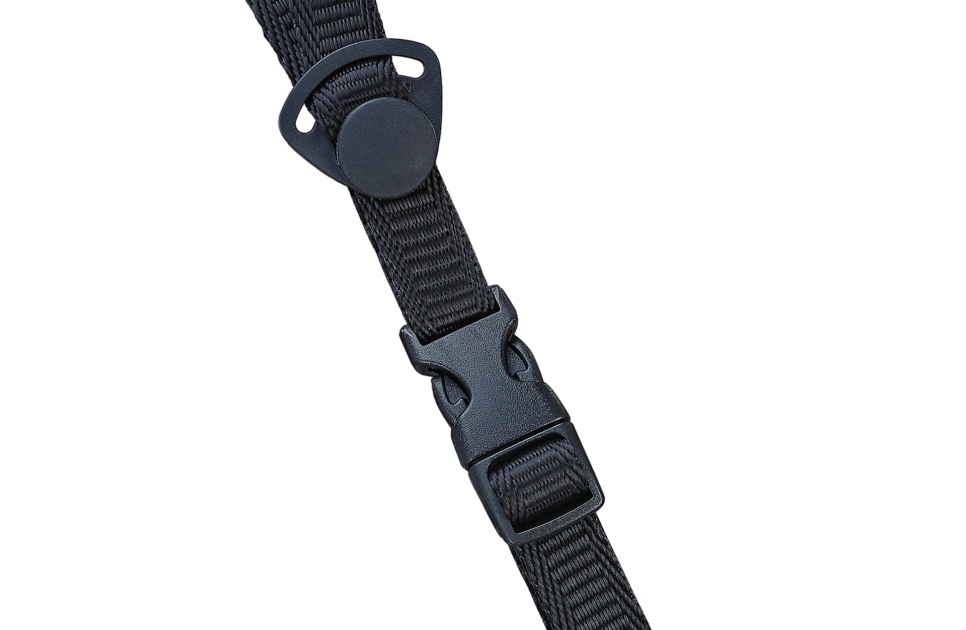 Fahrradhelm Verschluss schwarz - Detailansicht auf weißem Grund