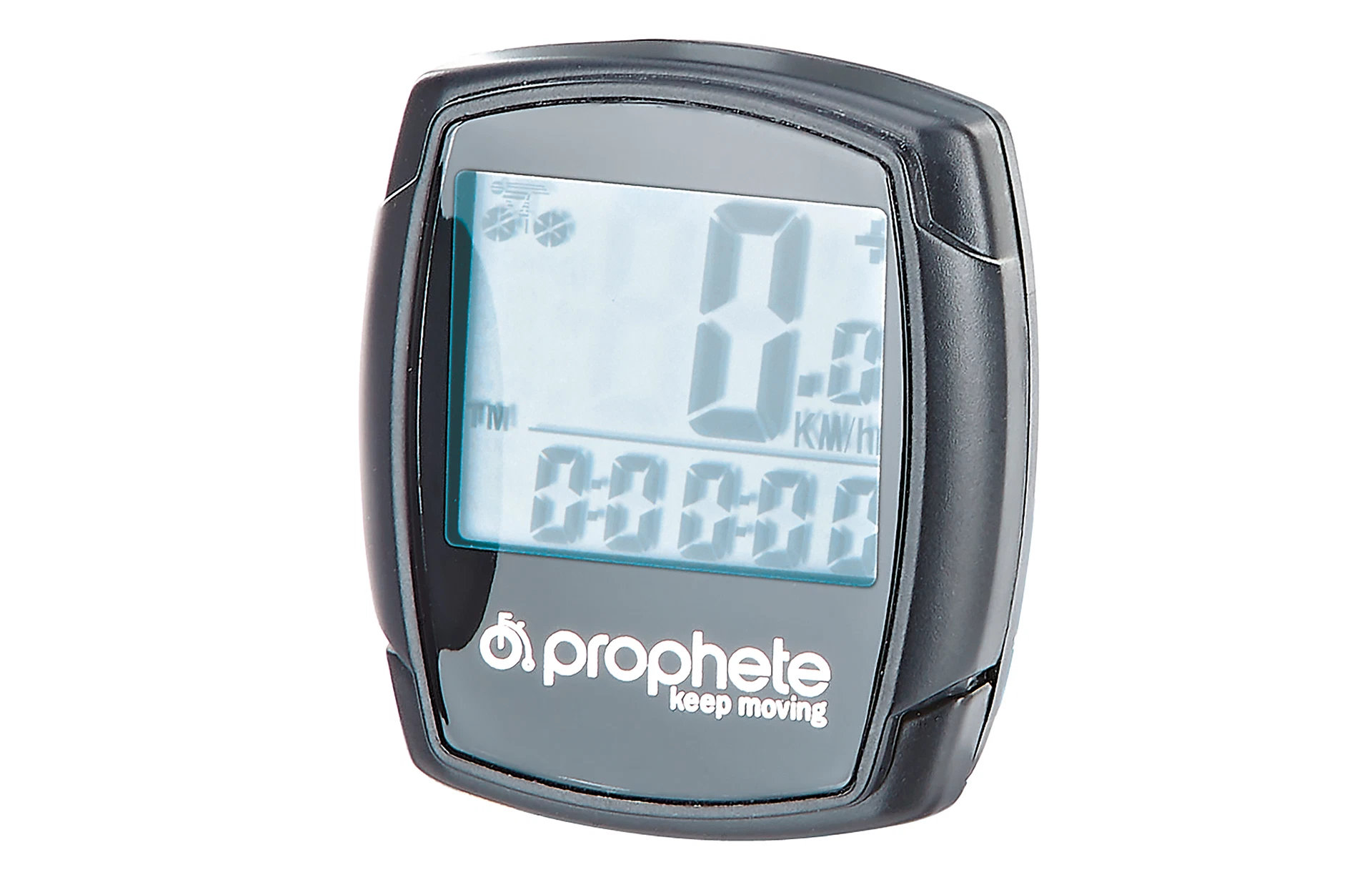 Fahrradcomputer Prophete - diagonale Ansicht  auf weißem Grund