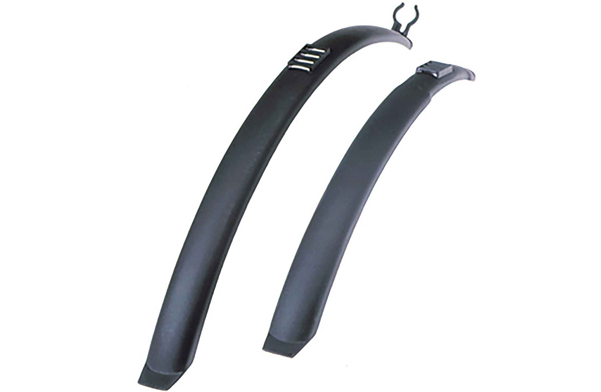 Steckschutzbleche schwarz - diagonale Ansicht auf weißem Grund