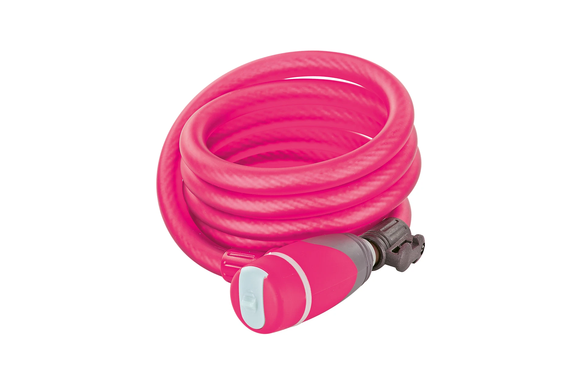 Kabelschloss pink - diagonale Ansicht auf weißem Grund