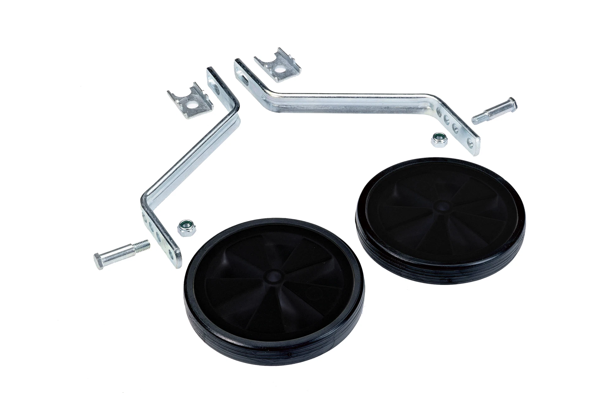 Stützräder - diagonale Ansicht auf weißem Grund