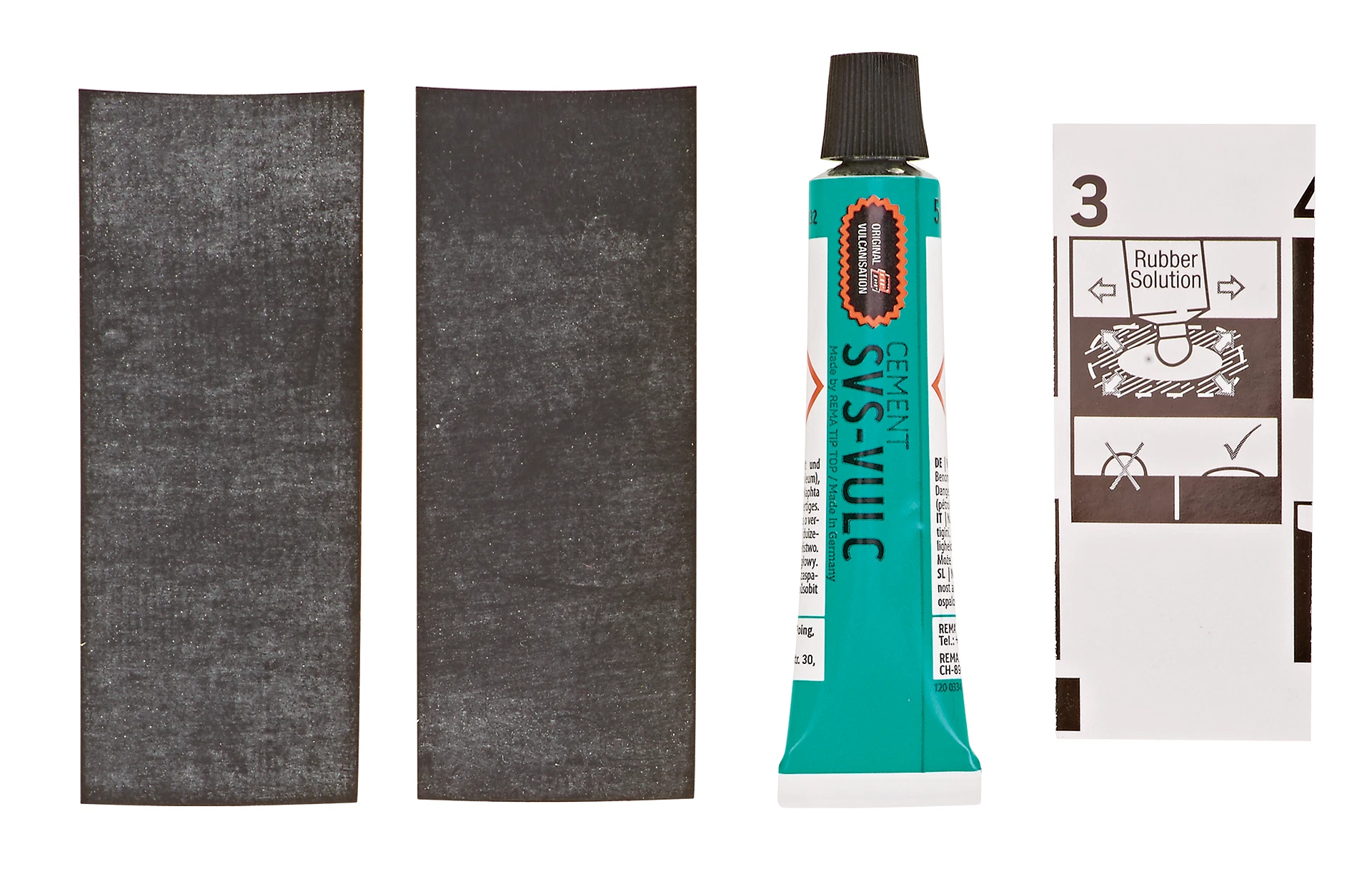 Flickset - Lieferumfang von oben auf weißem Grund