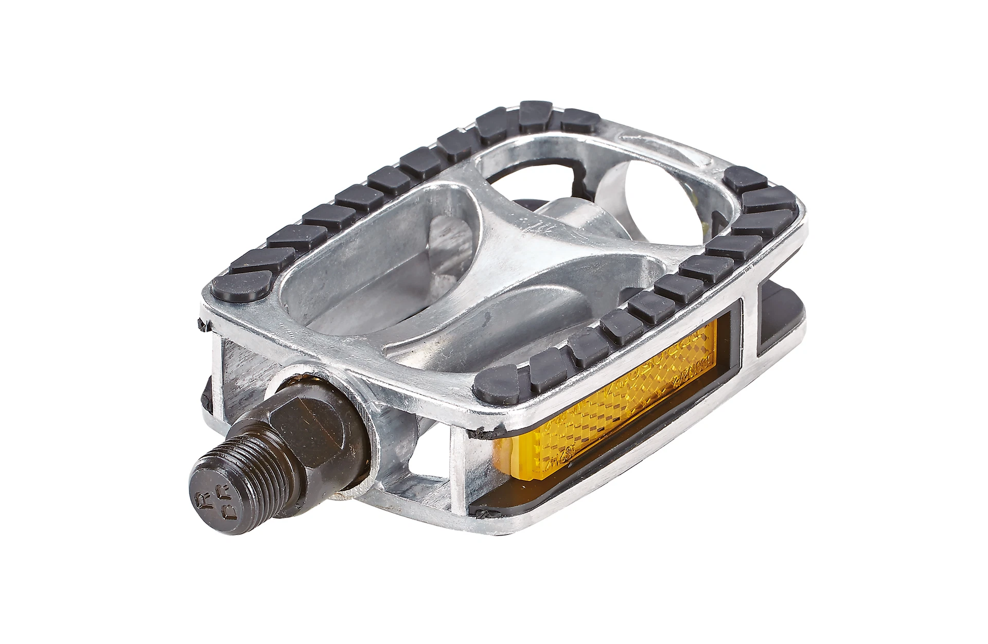 Pedale silber - diagonale Ansicht auf weißem Grund