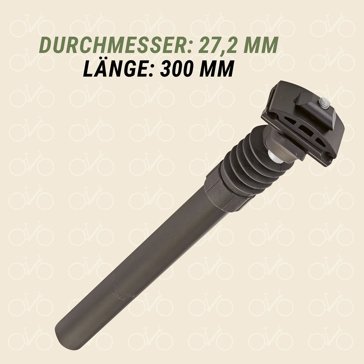 Patent Federsattelstütze Durchmesser 27,2mm Länge 300mm - diagonale Ansicht