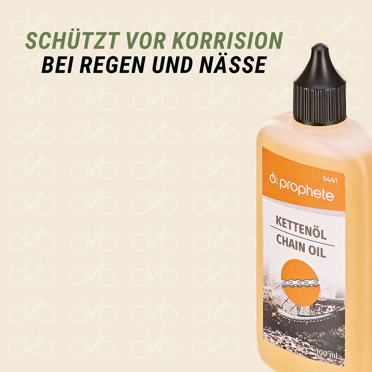 Fahrradkettenöl schützt bei Regen und Nässe - diagonale Ansicht