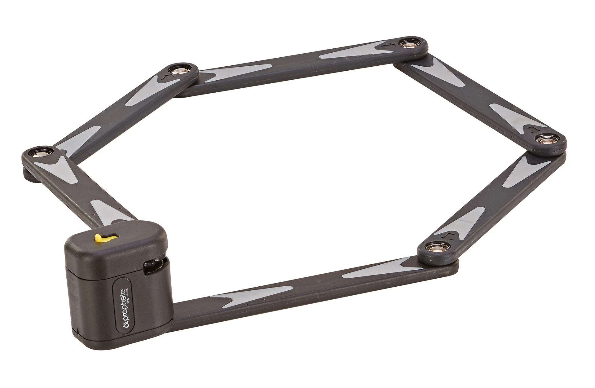 Faltschloss schwarz/grau geöffnet - Ansicht auf weißem Grund