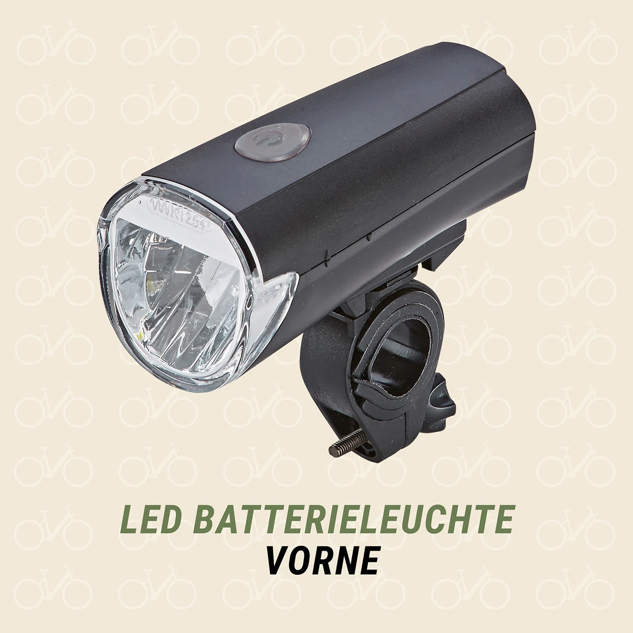Batterieleuchte vorne - diagonale Ansicht