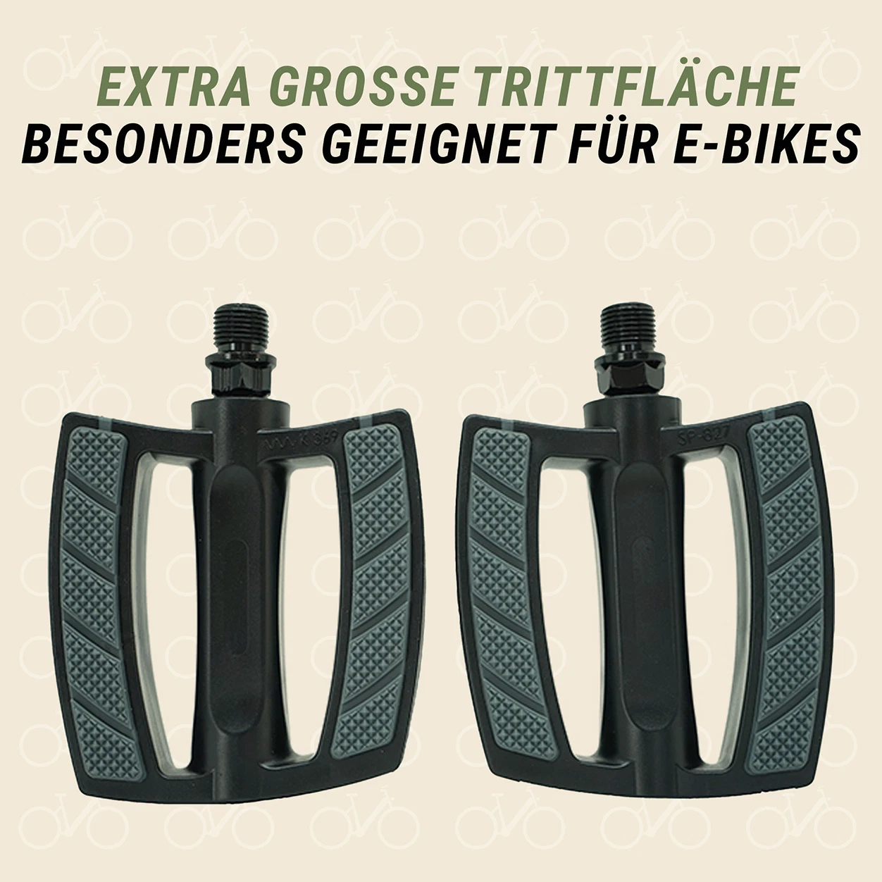 City und Trekking Pedalen breit Schwarz Grau mit extra großer Trittfläche - Ansicht von oben