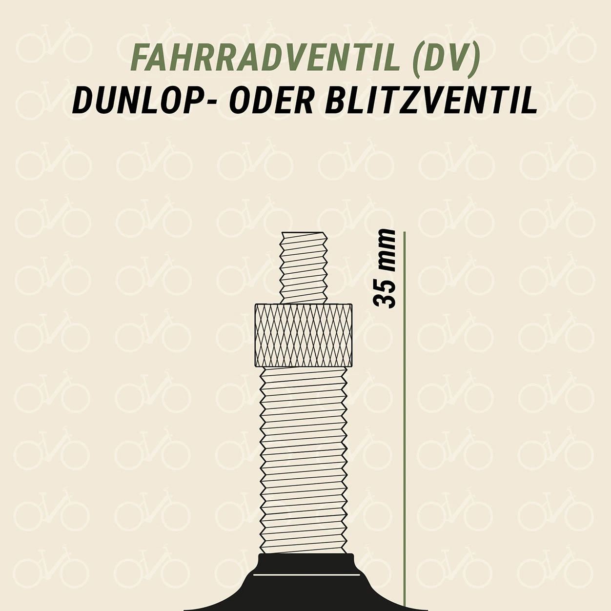 Fahrradschlau Dunlpoventil - Grafik Ventil