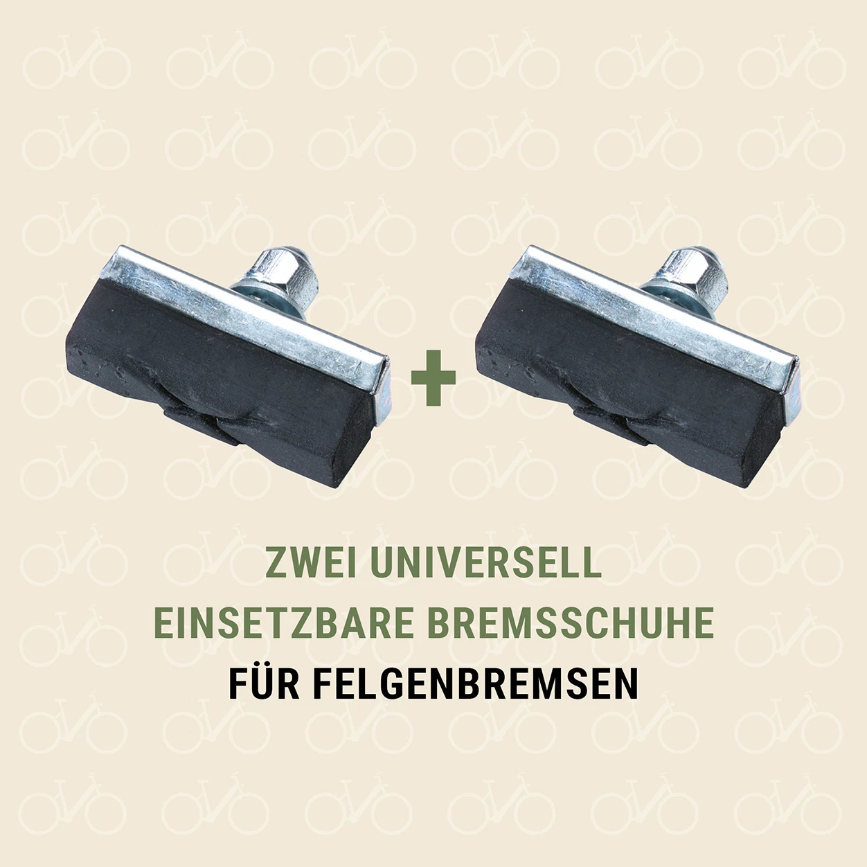 Zwei Universell einsetzbare Bremsschuhe für Felgenbremsen